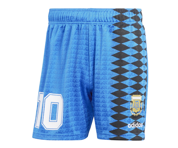 adidas Argentina World Cup 1994 Retro Maradona Away Soccer Shorts- Blue