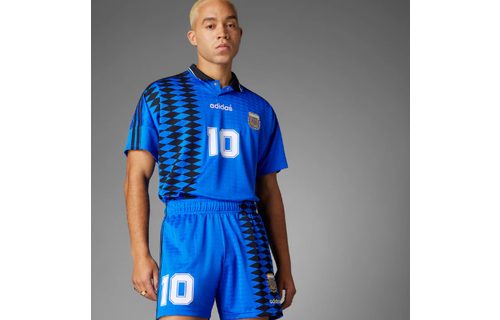 adidas Argentina World Cup 1994 Retro Maradona Away Soccer Shorts- Blue