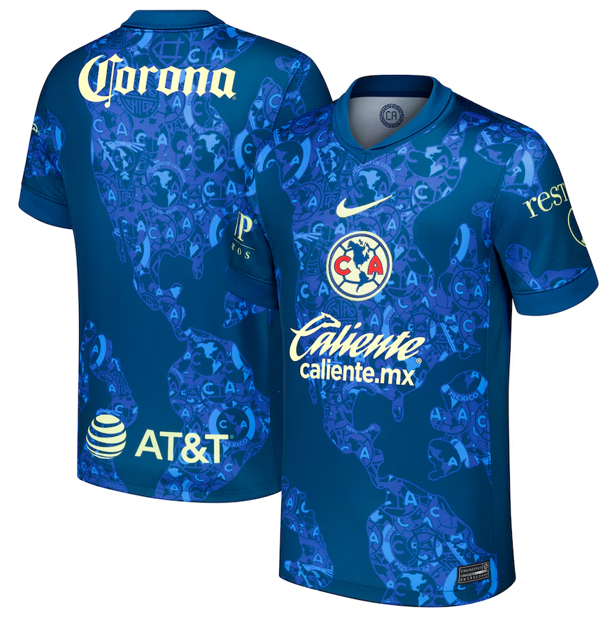 Nike Club America 2024-25 Away Jersey - Valerian Blue/Lemon Chiffon