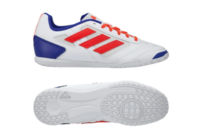 adidas Jr Super Sala 2 Indoor Shoes - White/Solar Red/Lucid Blue