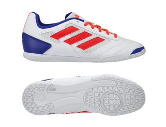 adidas Jr Super Sala 2 Indoor Shoes - White/Solar Red/Lucid Blue