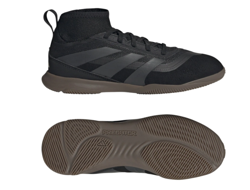 adidas Jr Predator League IN Indoor Shoes - Core Black/Carbon/Gold Metallic