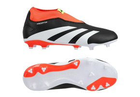 adidas Jr Predator 24 League  LL Laceless FG - Core Black/White/Solar Red