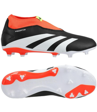 adidas adidas Jr Predator 24 League  LL Laceless FG - Core Black/White/Solar Red