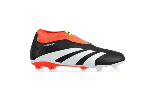 adidas Jr Predator 24 League  LL Laceless FG - Core Black/White/Solar Red