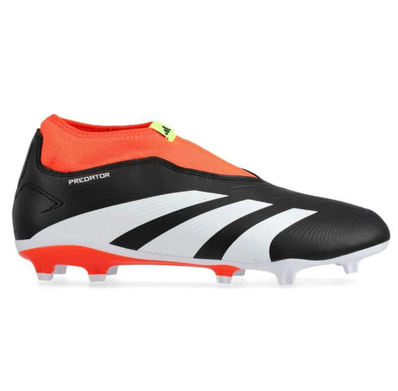 adidas Jr Predator 24 League LL Laceless FG - Core Black/White/Solar Red