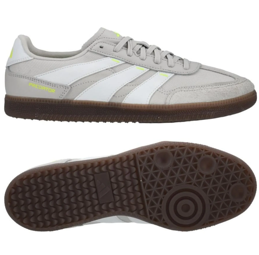 adidas Predator Freestyle Indoor / Futsal Soccer Shoes - White/Grey/Yellow