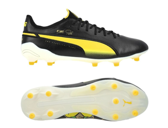 Puma King PELE Ultimate / Elite FG/AG Limted Edition - Black/Puma White/Pelé Yellow/Frosted Ivory