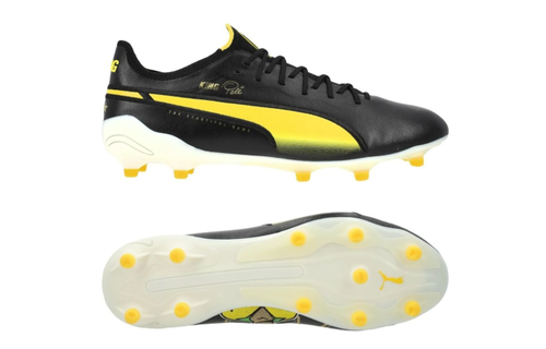 Puma King PELE Ultimate / Elite FG/AG Limted Edition - Black/Puma White/Pelé Yellow/Frosted Ivory