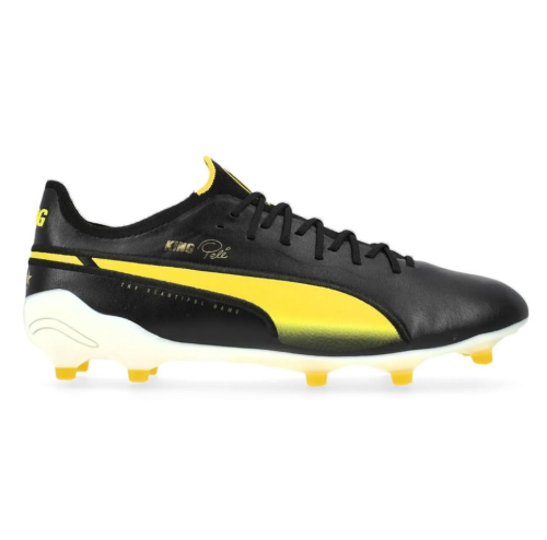 Puma King PELE Ultimate / Elite FG/AG Limted Edition - Black/Puma White/Pelé Yellow/Frosted Ivory
