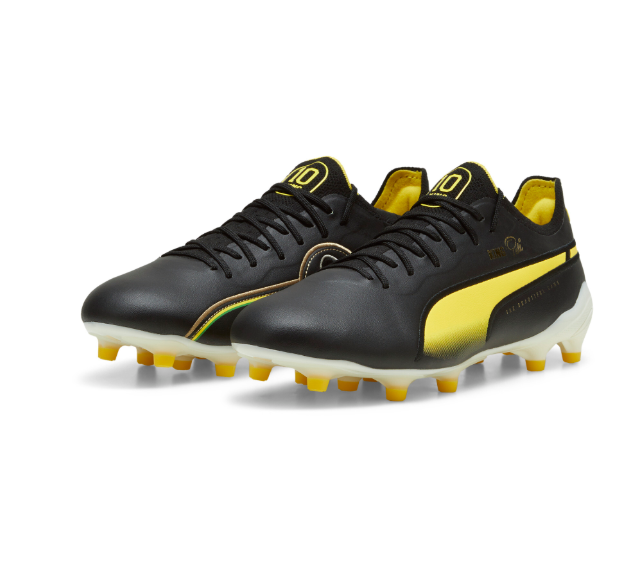 Puma King PELE Ultimate / Elite FG/AG Limted Edition - Black/Puma White/Pelé Yellow/Frosted Ivory