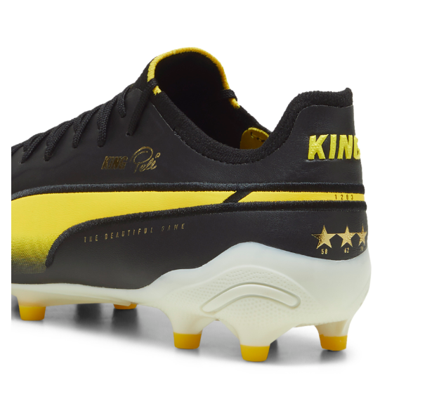 Puma King PELE Ultimate / Elite FG/AG Limted Edition - Black/Puma White/Pelé Yellow/Frosted Ivory