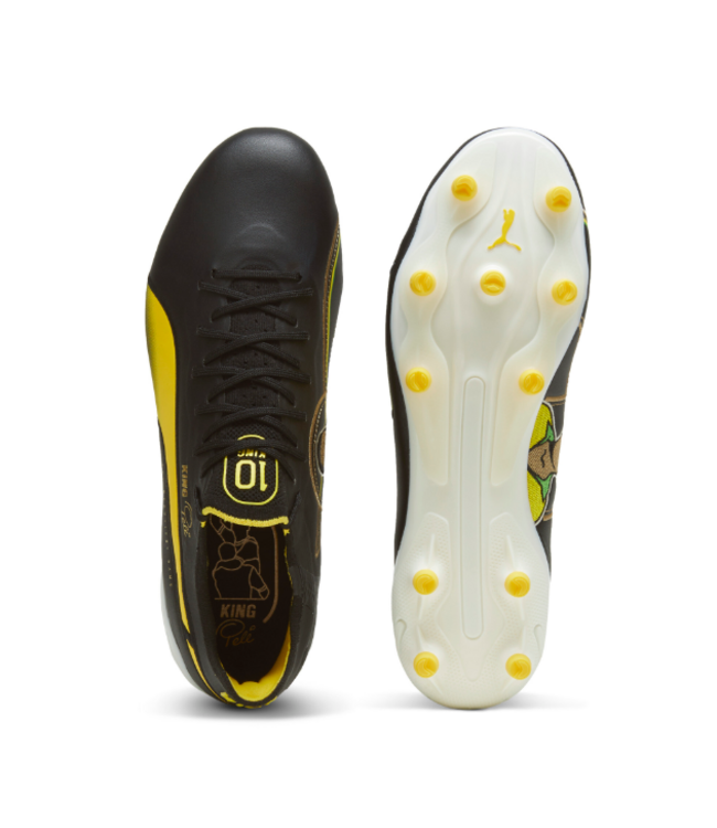 Puma Puma King PELE Ultimate / Elite FG/AG Limted Edition - Black/Puma White/Pelé Yellow/Frosted Ivory
