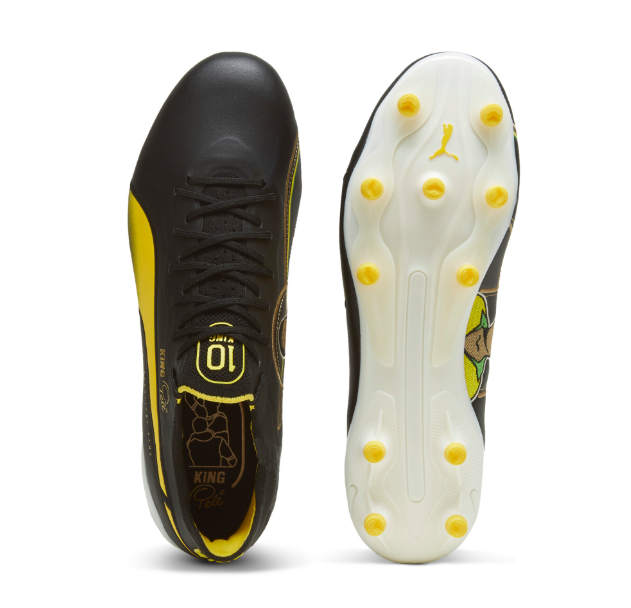 Puma King PELE Ultimate / Elite FG/AG Limted Edition - Black/Puma White/Pelé Yellow/Frosted Ivory