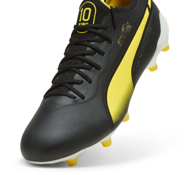 Puma King PELE Ultimate / Elite FG/AG Limted Edition - Black/Puma White/Pelé Yellow/Frosted Ivory