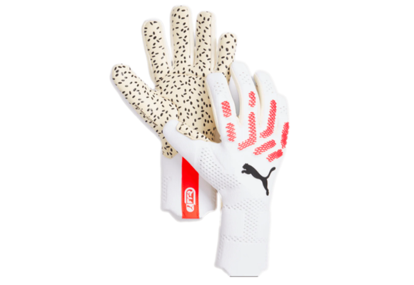 Puma Future Ultimate NC Pro Goalie Goalkeeper Gloves - White/Fire Orchid