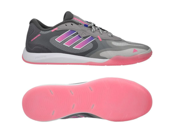 adidas Fevernova 2024 Court Indoor Shoes - Grey/Lucid Pink/Lucid Blue
