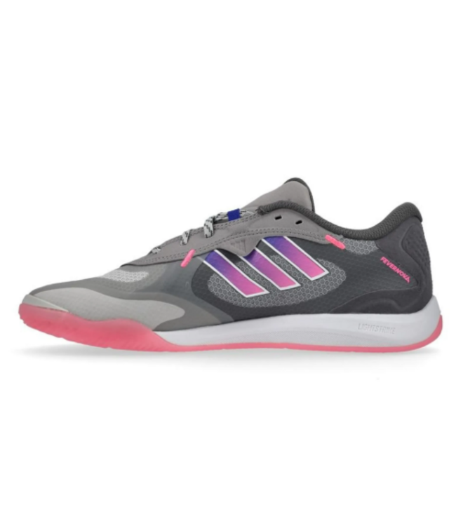 adidas adidas Fevernova 2024 Court Indoor Shoes - Grey/Lucid Pink/Lucid Blue