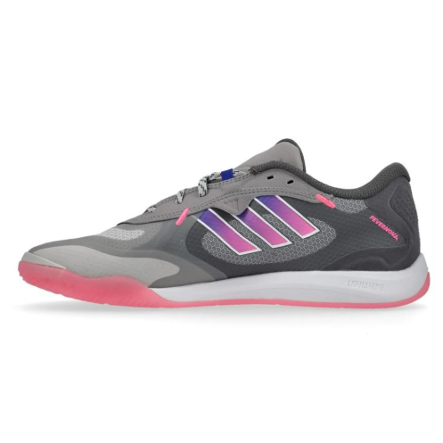 adidas Fevernova 2024 Court Indoor Shoes - Grey/Lucid Pink/Lucid Blue