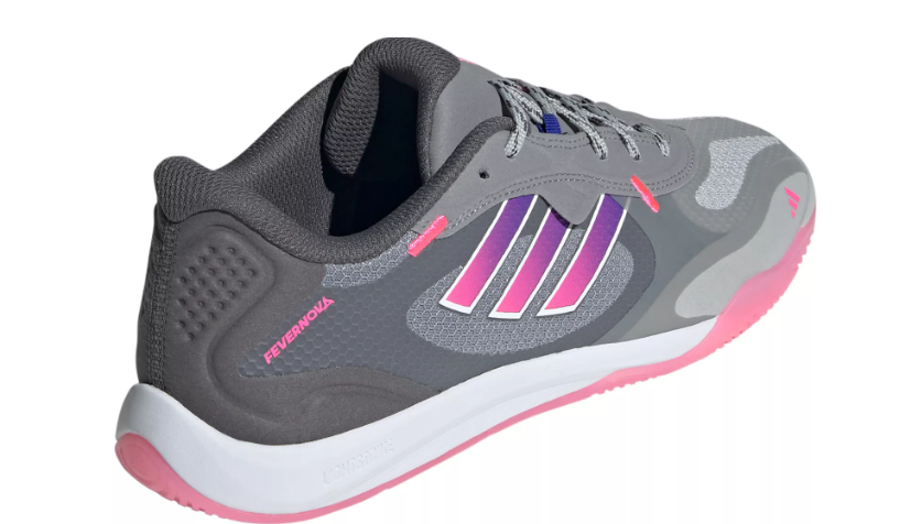 adidas Fevernova 2024 Court Indoor Shoes - Grey/Lucid Pink/Lucid Blue