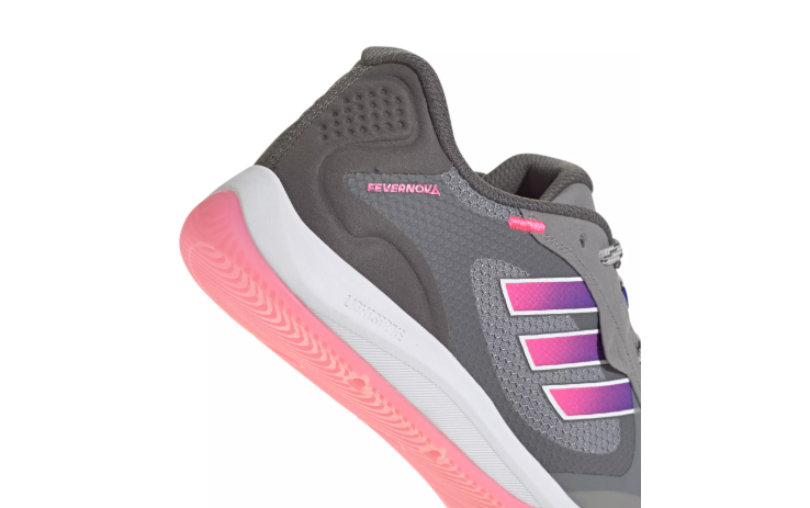 adidas Fevernova 2024 Court Indoor Shoes - Grey/Lucid Pink/Lucid Blue