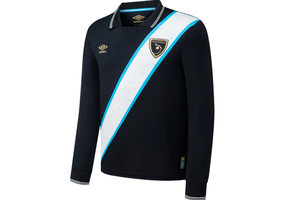 Umbro 2024 Guatemala Long Sleeve Third Jersey - Black/White/Sky Blue