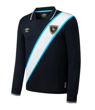 Umbro Umbro 2024 Guatemala Long Sleeve Third Jersey - Black/White/Sky Blue