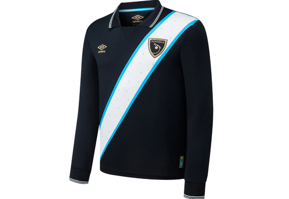 Umbro 2024 Guatemala Long Sleeve Third Jersey - Black/White/Sky Blue
