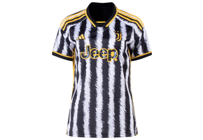 adidas Womens Juventus 2023 - 24 Home Jersey - Black/White/Yellow