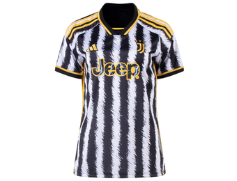 adidas Womens Juventus 2023 - 24 Home Jersey - Black/White/Yellow