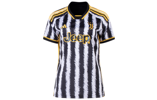 adidas Womens Juventus 2023 - 24 Home Jersey - Black/White/Yellow