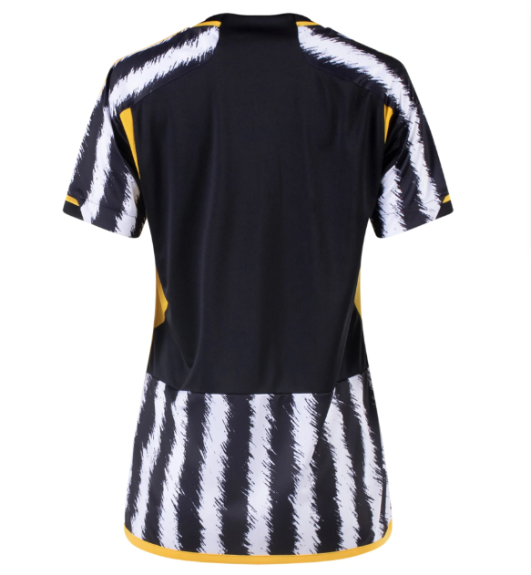 adidas Womens Juventus 2023 - 24 Home Jersey - Black/White/Yellow