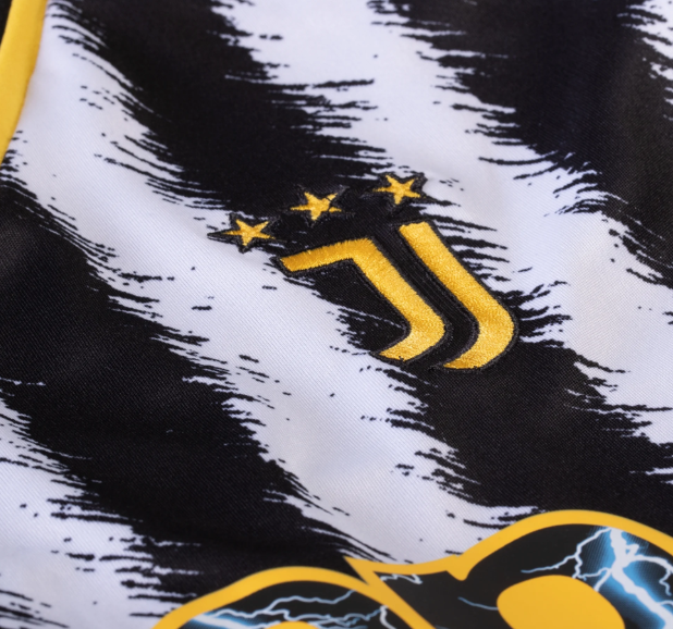 adidas Womens Juventus 2023 - 24 Home Jersey - Black/White/Yellow