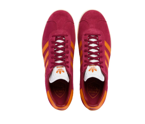 adidas Gazelle AS Roma Edition Shoes - Legacy Burgundy/Unity Orange/Cream White