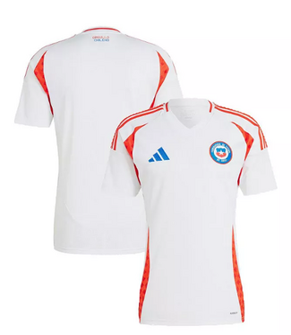 adidas adidas Chile Copa America 2024 Away Soccer Jersey- White/Active Red/Royal Blue