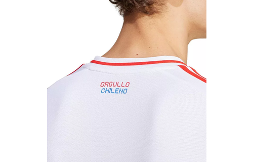 adidas Chile Copa America 2024 Away Soccer Jersey- White/Active Red/Royal Blue