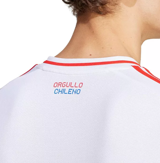 adidas Chile Copa America 2024 Away Soccer Jersey- White/Active Red/Royal Blue