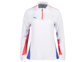 Puma Womens Blaze Quarter Zip Training Top - White/Fire Orchid/Blue
