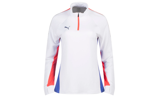 Puma Womens Blaze Quarter Zip Training Top - White/Fire Orchid/Blue