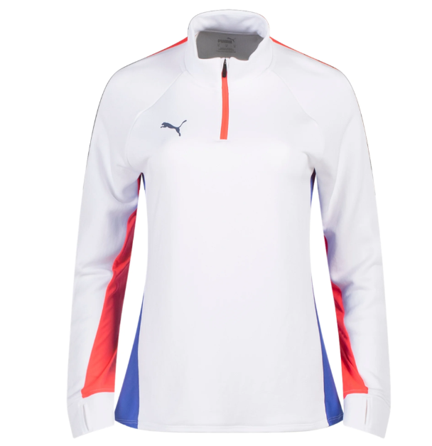 Puma Womens Blaze Quarter Zip Training Top - White/Fire Orchid/Blue