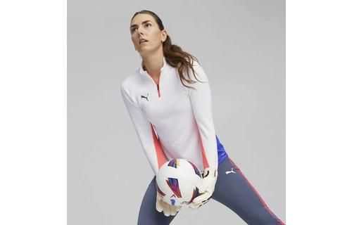 Puma Womens Blaze Quarter Zip Training Top - White/Fire Orchid/Blue