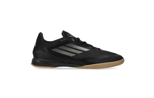 adidas F50 League IN Indoor Soccer Shoes - Core Black/Iron Metallic/Gold