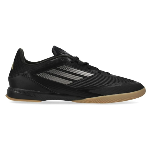 adidas F50 League IN Indoor Soccer Shoes - Core Black/Iron Metallic/Gold