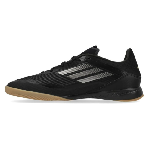 adidas F50 League IN Indoor Soccer Shoes - Core Black/Iron Metallic/Gold