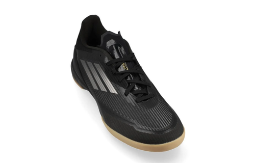 adidas F50 League IN Indoor Soccer Shoes - Core Black/Iron Metallic/Gold