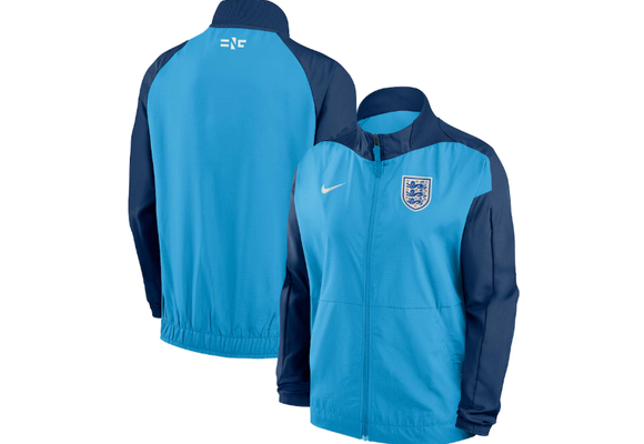 Nike Womens England Euro 2024 Raglan Anthem Jacket - Blue Fury/Navy Blue