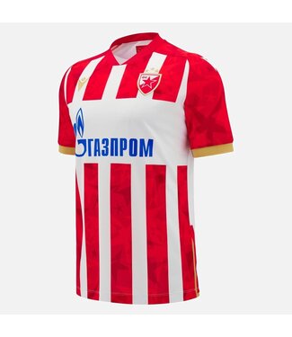 Macron Macron Red Star Belgrade 2024 - 25 Authentic Home Jersey - Red/White/Gold