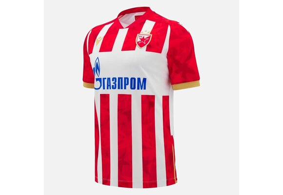 Macron Red Star Belgrade 2024 - 25 Authentic Home Jersey - Red/White/Gold