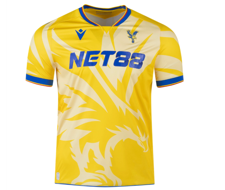 Macron Crystal Palace 2024 - 25 Authentic Away Jersey - Yellow/Royal Blue