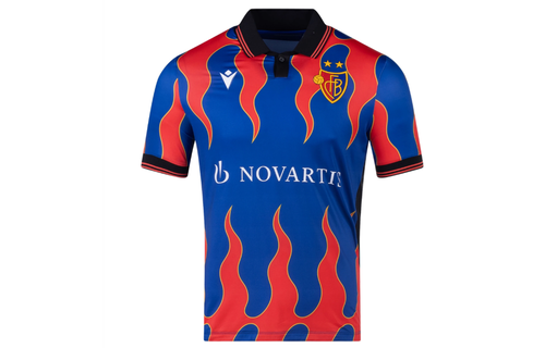 Macron FC Basel 2024- 25 Authentic Home Jersey - Red/Royal Blue/Gold
